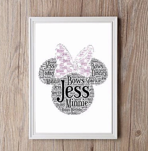 Personalised Minnie Mouse Word Art